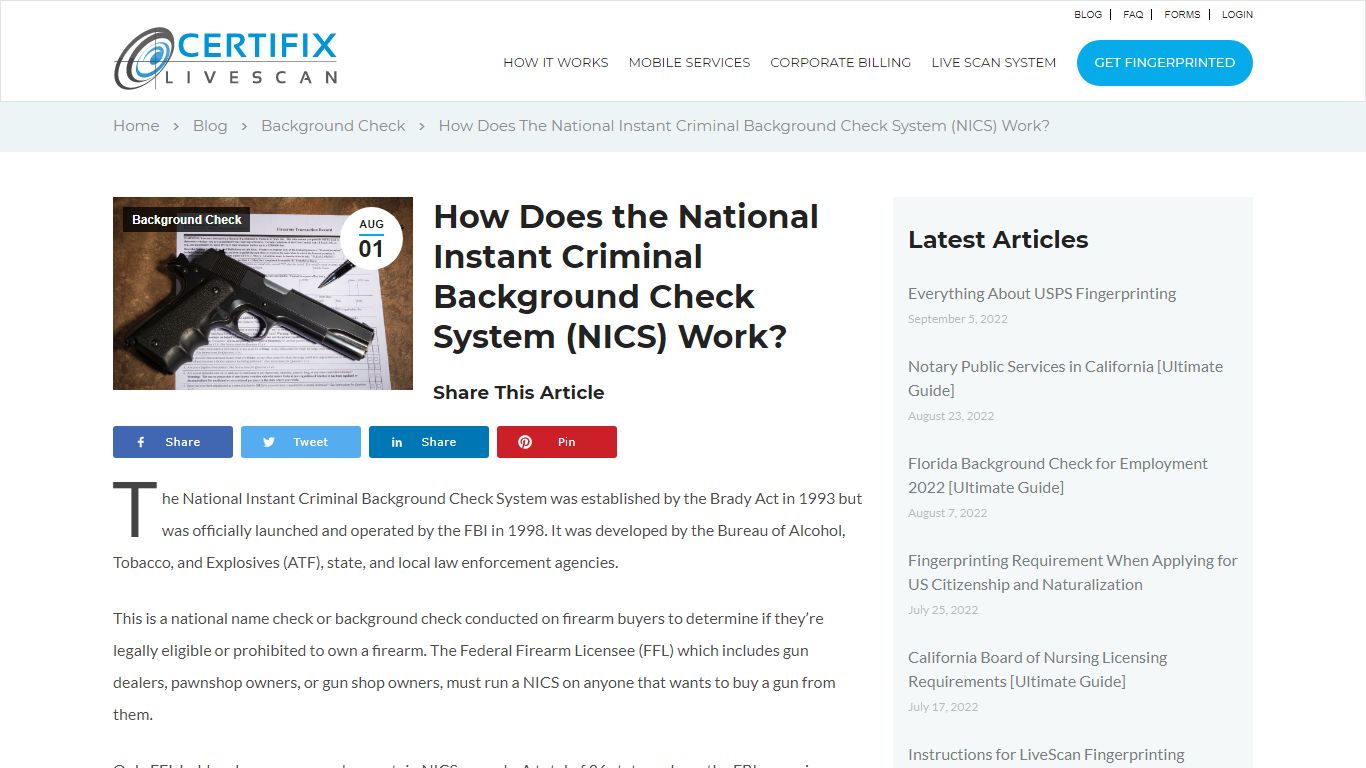 How Does the National Instant Criminal Background Check System (NICS) Work?